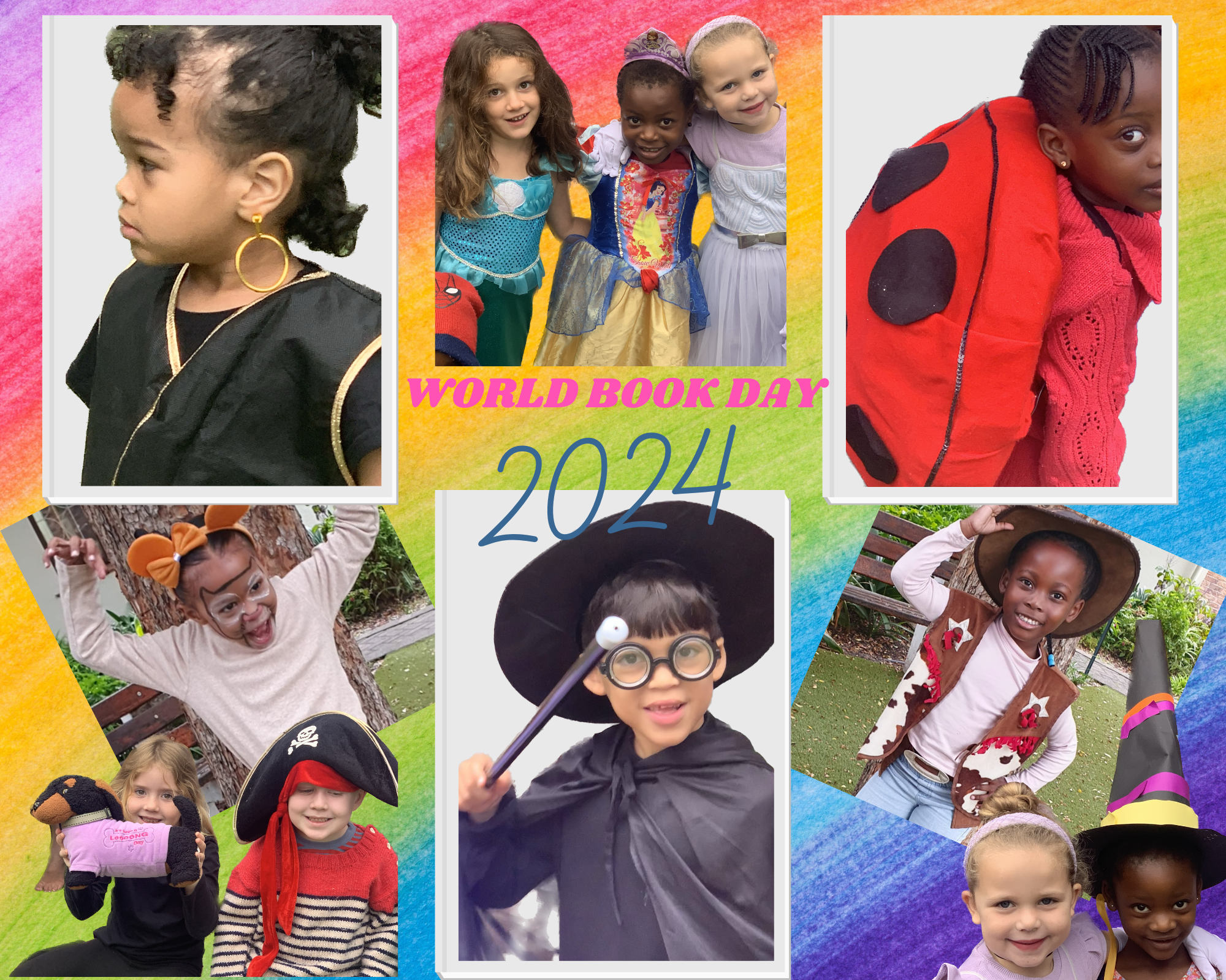 yellow green colorful kids club photo collage